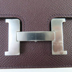 Hermes Constance Slim Vaux Epson Havana Silver Hardware Compact Wallet Engraved — view 9