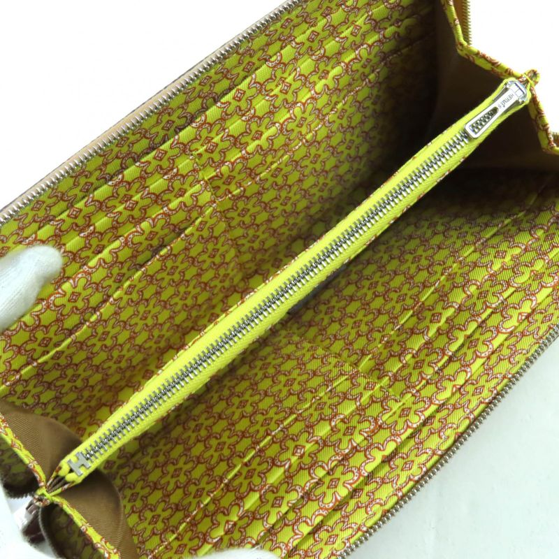 Hermes Azap Long Silk Quin Chai Vaux Epson Round Zip Wallet — view 5