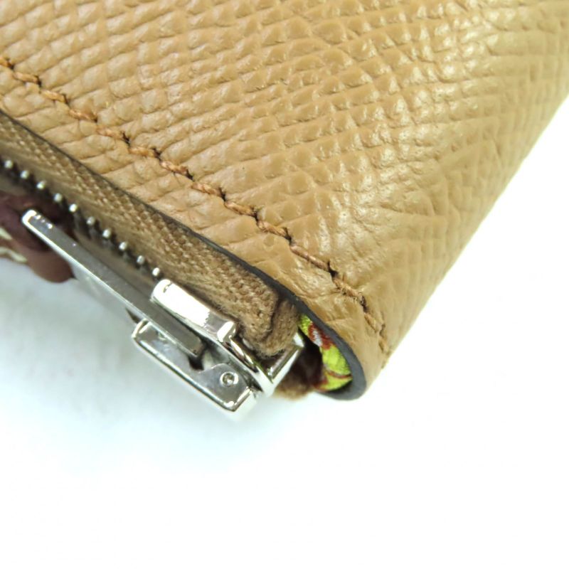 Hermes Azap Long Silk Quin Chai Vaux Epson Round Zip Wallet — view 7