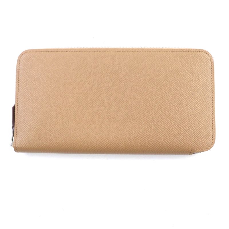 Hermes Azap Long Silk Quin Chai Vaux Epson Round Zip Wallet — view 3