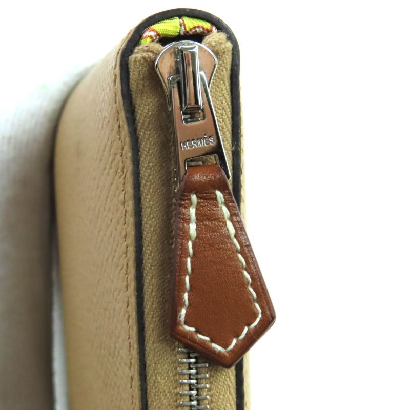 Hermes Azap Long Silk Quin Chai Vaux Epson Round Zip Wallet — view 9