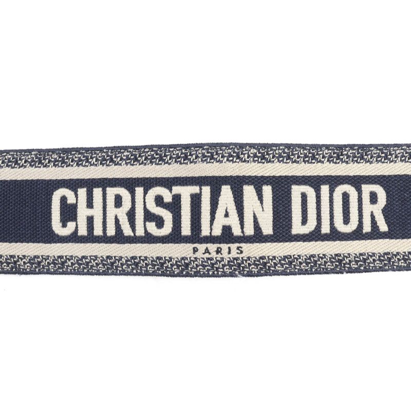 Christian Dior Canvas Logo Embroidery Leather Combi Belt — view 8