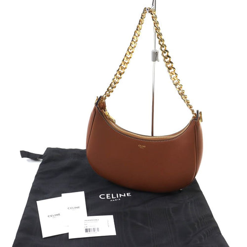 Celine 19958 Medium AVA Chain Leather Shoulder Bag Hobo — view 2