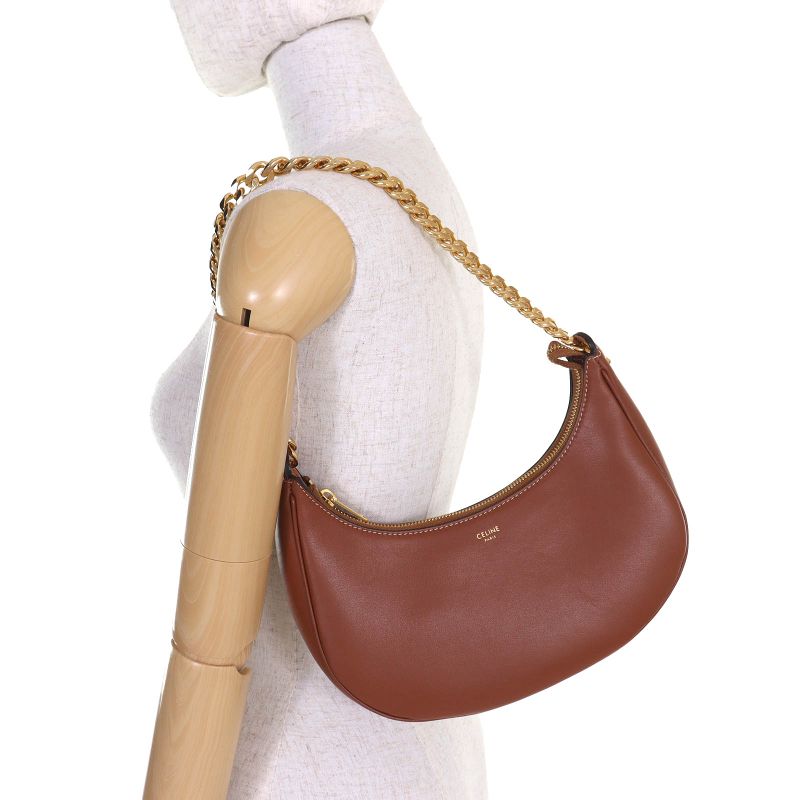 Celine 19958 Medium AVA Chain Leather Shoulder Bag Hobo — view 8