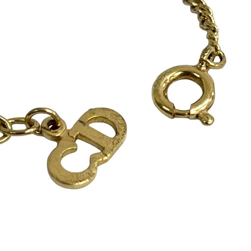 Christian Dior CD Logo Motif Chain Necklace Pendant Accessory Gold 125-6 — view 4