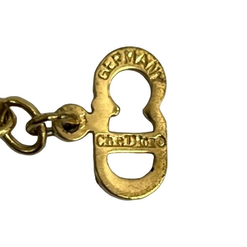 Christian Dior CD Logo Motif Chain Necklace Pendant Accessory Gold 125-6 — view 3