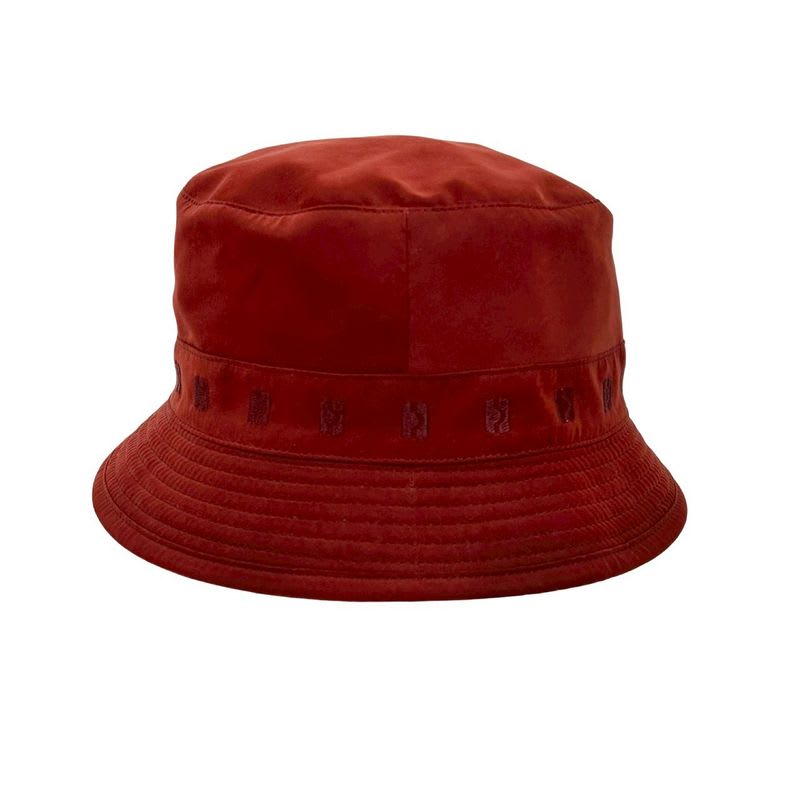 Hermes Bucket Hat Embroidery Polyester Nylon Acetate Accessory Red 29775 — view 5