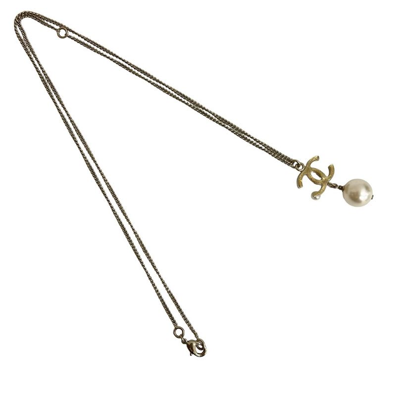 Chanel GP Faux Pearl Necklace Pendant — view 5