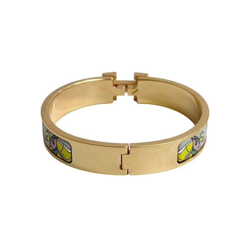 Hermes Click H Bracelet Bangle Accessory Gold Multicolor 16550 — view 7