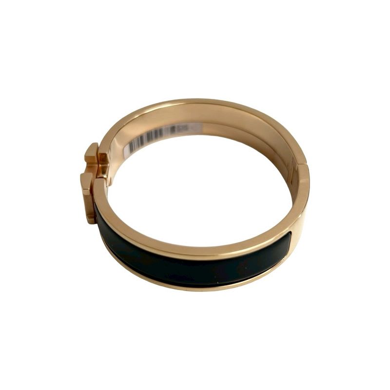 Hermes Click H Bracelet Bangle Accessory Gold Black 28150 — view 4