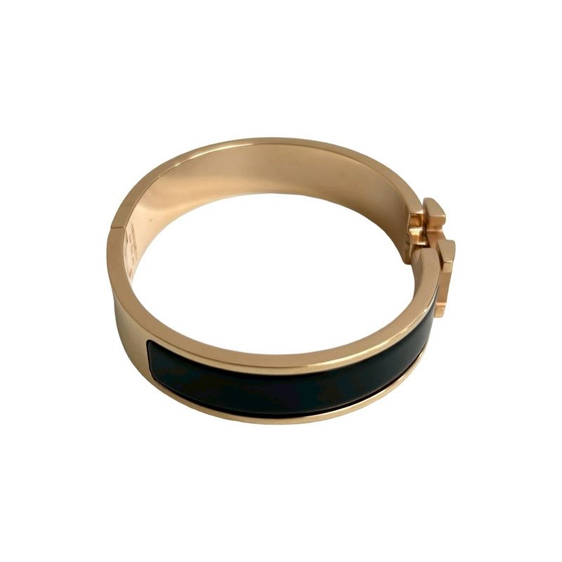 Hermes Click H Bracelet Bangle Accessory Gold Black 28150 — view 5