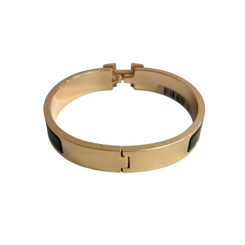 Hermes Click H Bracelet Bangle Accessory Gold Black 28150 — view 7