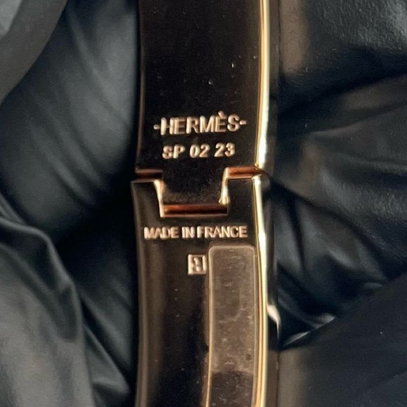 Hermes Click H Bracelet Bangle Accessory Gold Black 28150 — view 3