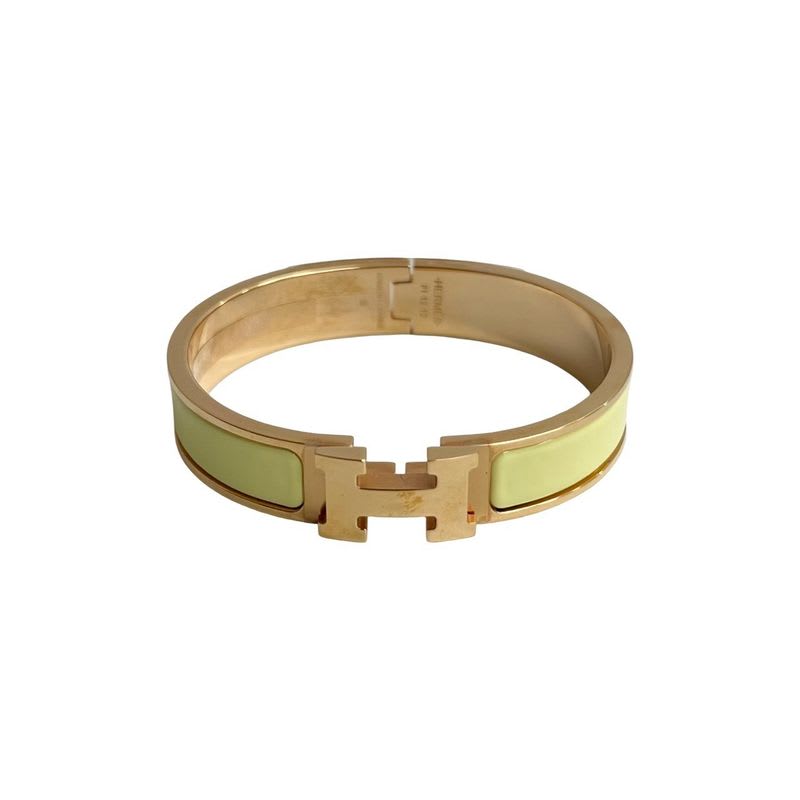 Hermes Click H Bracelet Bangle Accessories Gold Yellow — view 6