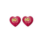Chanel Coco Mark Heart Rhinestone Metal Earrings 23CP — view 5