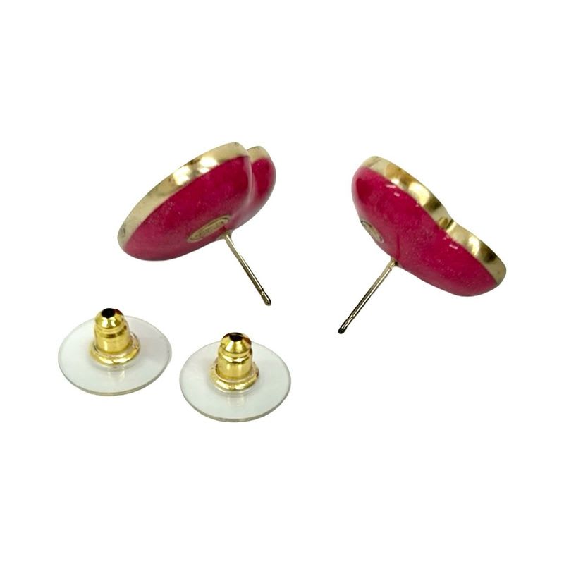 Chanel Coco Mark Heart Rhinestone Metal Earrings 23CP — view 6