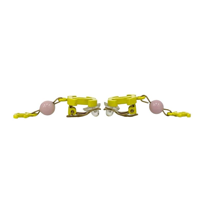 Chanel Coco Mark Motif Plastic Earrings Ear Cuff Accessory Gold 03S — view 3