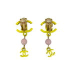Chanel Coco Mark Motif Plastic Earrings Ear Cuff Accessory Gold 03S — view 5