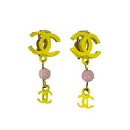 Chanel Coco Mark Motif Plastic Earrings Ear Cuff Accessory Gold 03S — view 4