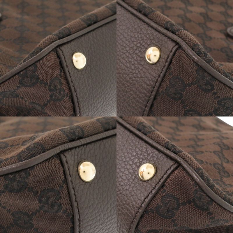 Gucci GG Canvas Gold Hardware Brown Tote Bag 0790 — view 3
