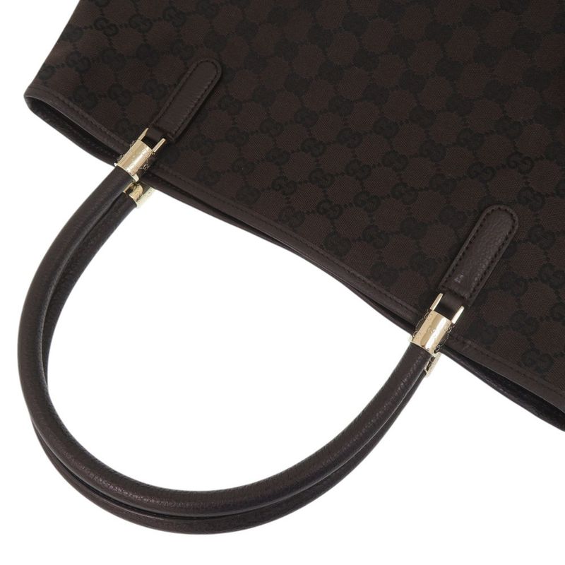 Gucci GG Canvas Gold Hardware Brown Tote Bag 0790 — view 5