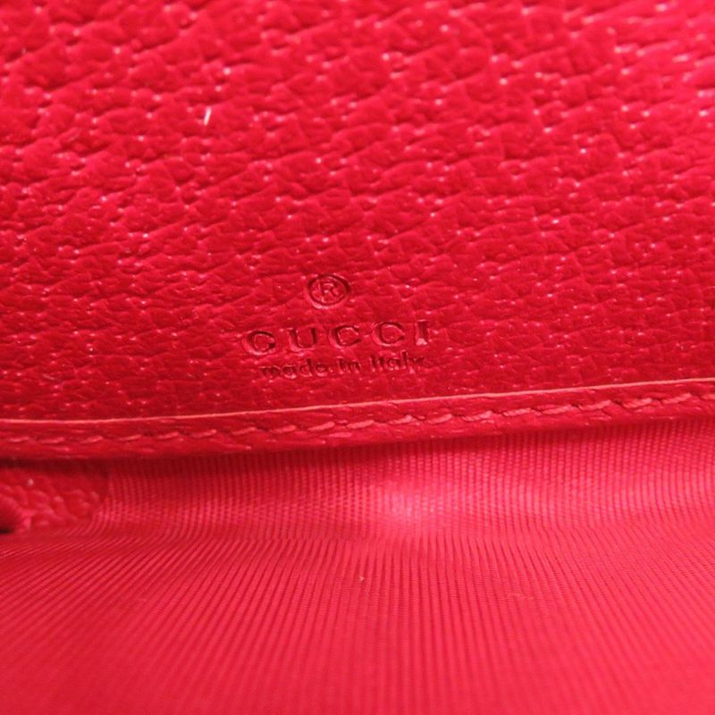Gucci Tricolor Print Zip Around Wallet Canvas Leather Red Long — view 8