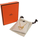 Hermes Col H GP Swift Mauve Pale Gold Hardware Necklace 0834 — view 3