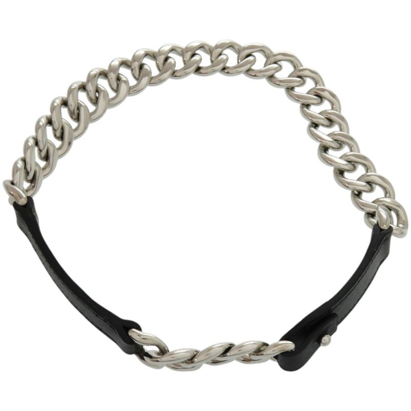 Hermes Necklace Box Chain Vauvalenier Metal Black Choker 0929 — view 3