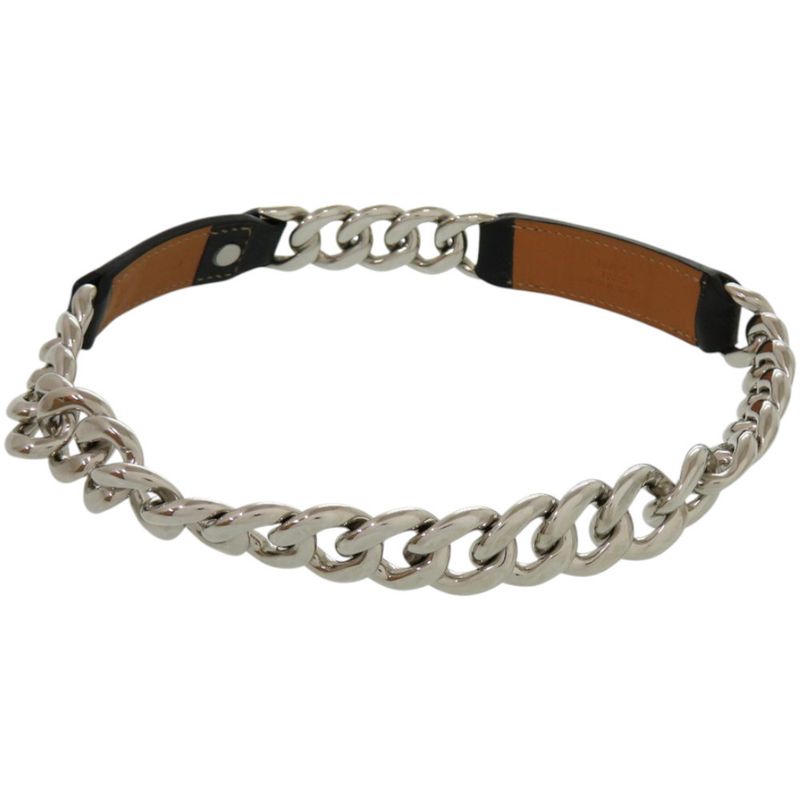 Hermes Necklace Box Chain Vauvalenier Metal Black Choker 0929 — view 4