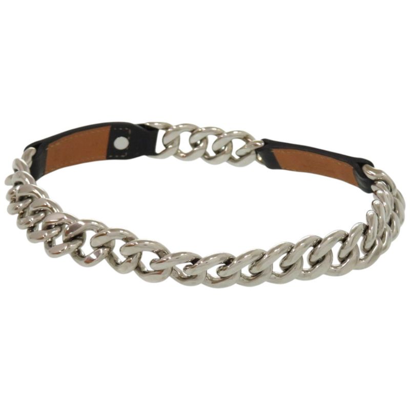 Hermes Necklace Box Chain Vauvalenier Metal Black Choker 0930 — view 3
