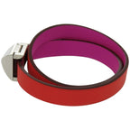 Hermes Dubretour Infini Medor Leather Metal Orange Purple Bicolor Bracelet 0160 — view 5
