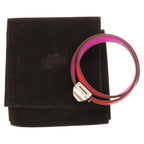 Hermes Dubretour Infini Medor Leather Metal Orange Purple Bicolor Bracelet 0160 — view 3
