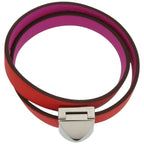 Hermes Dubretour Infini Medor Leather Metal Orange Purple Bicolor Bracelet 0160 — view 7