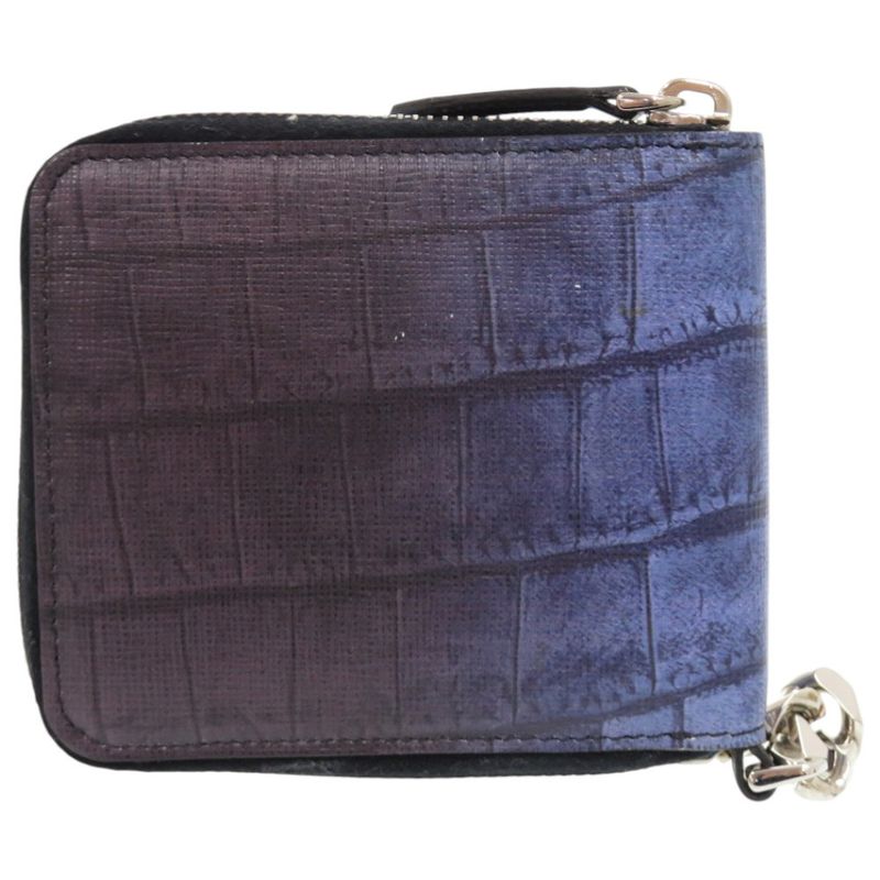 Fendi Chain 7 M0197 Leather Blue Bifold Wallet 1367 — view 2