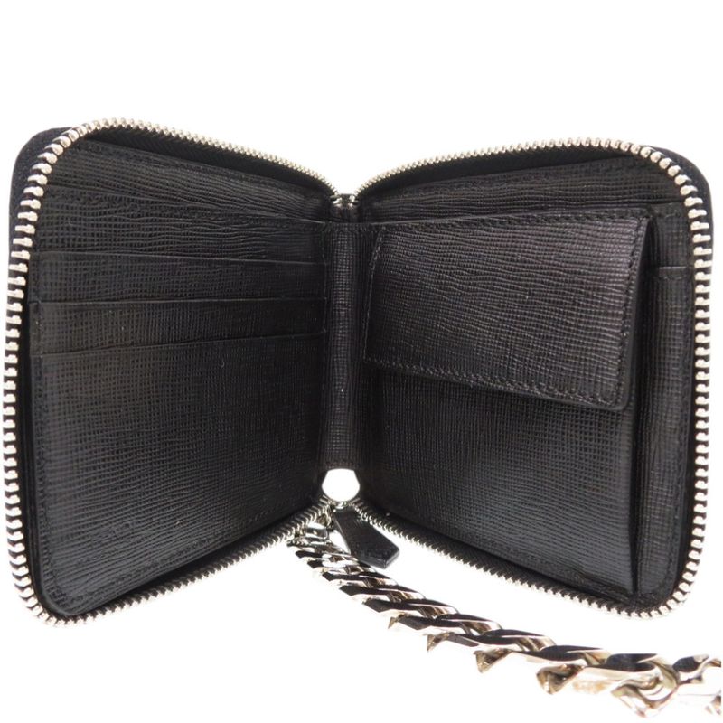 Fendi Chain 7 M0197 Leather Blue Bifold Wallet 1367 — view 6