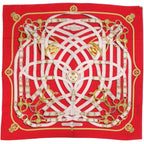 Hermes Carre 140 Cavalcadour Cashmere Silk Red Scarf 1379 — view 3