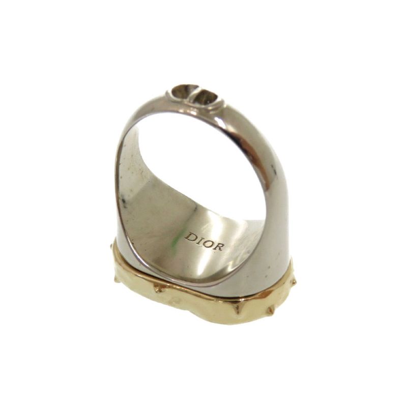 Christian Dior CD Floral Ring Metal Gold Silver Accessories 2327 — view 4