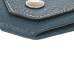Hermes Le Vencatre Chevre Silver Hardware Stamped H Coin Case Blue 1208 — view 3