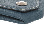 Hermes Le Vencatre Chevre Silver Hardware Stamped H Coin Case Blue 1208 — view 4