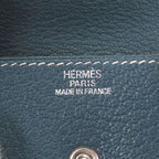 Hermes Le Vencatre Chevre Silver Hardware Stamped H Coin Case Blue 1208 — view 6