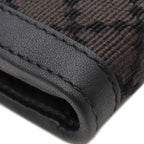 Gucci Long Wallet Diamante Fabric Leather Wool Black and Brown Gold Hardware — view 4