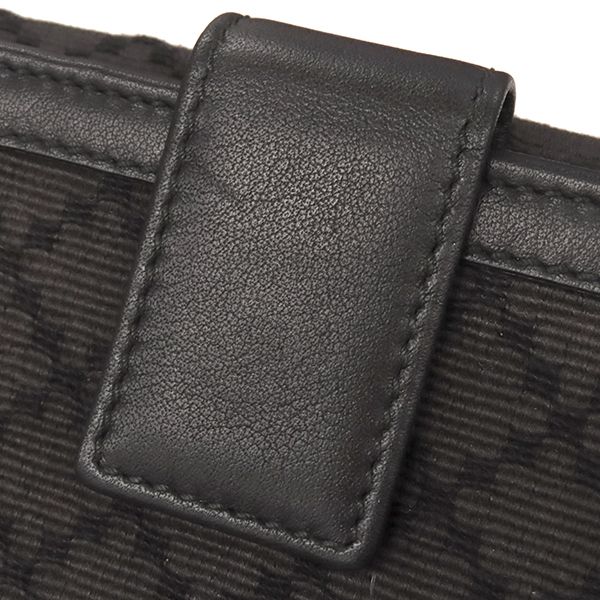 Gucci Long Wallet Diamante Fabric Leather Wool Black and Brown Gold Hardware — view 6