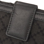 Gucci Long Wallet Diamante Fabric Leather Wool Black and Brown Gold Hardware — view 6