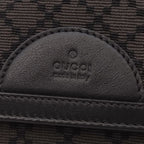 Gucci Long Wallet Diamante Fabric Leather Wool Black and Brown Gold Hardware — view 7