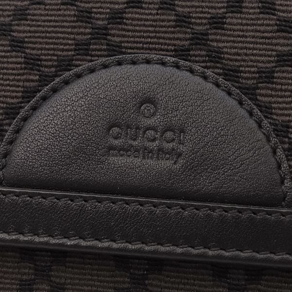 Gucci Long Wallet Diamante Fabric Leather Wool Black and Brown Gold Hardware — view 7