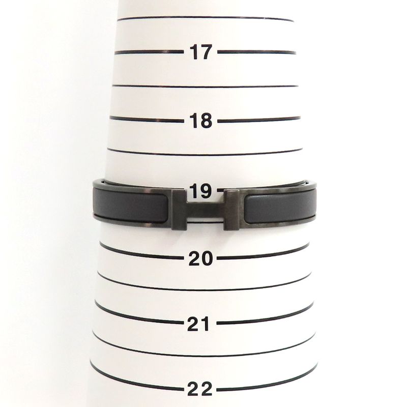 Hermes Clic Clac PM So-Black Bangle Bracelet Black H Jewelry — view 8