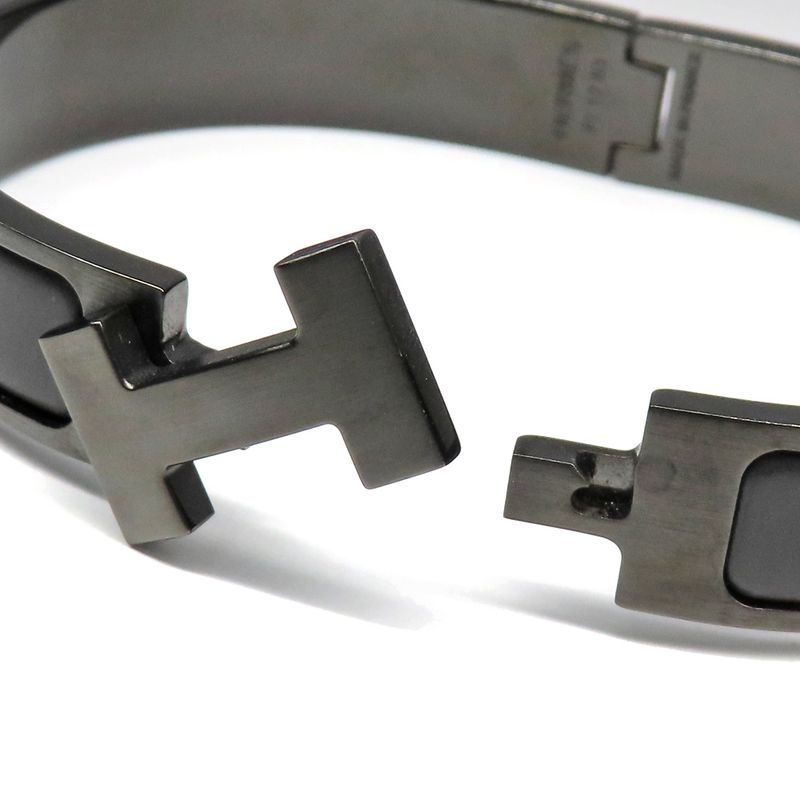 Hermes Clic Clac PM So-Black Bangle Bracelet Black H Jewelry — view 5