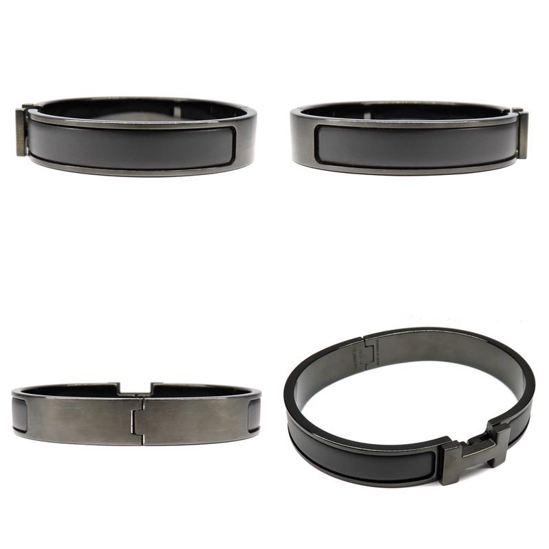 Hermes Clic Clac PM So-Black Bangle Bracelet Black H Jewelry — view 3