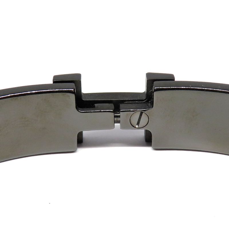 Hermes Clic Clac PM So-Black Bangle Bracelet Black H Jewelry — view 4