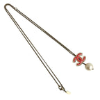 Chanel Coco Mark Swing Pearl GP Faux Necklace Pendant Gold 13S — view 5